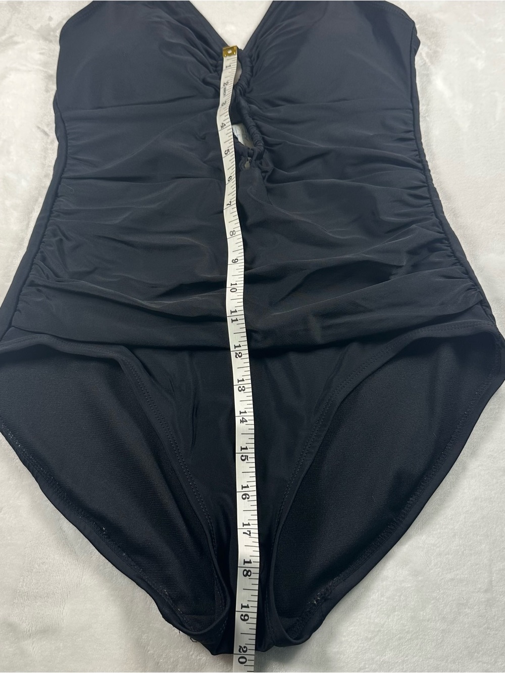 Black One-Piece Swimsuit with Front Twist Cutouts - Picture 7 of 8